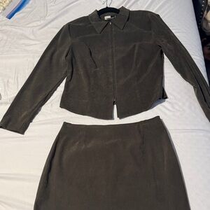 Dress Barn Dark Olive Suede Jacket